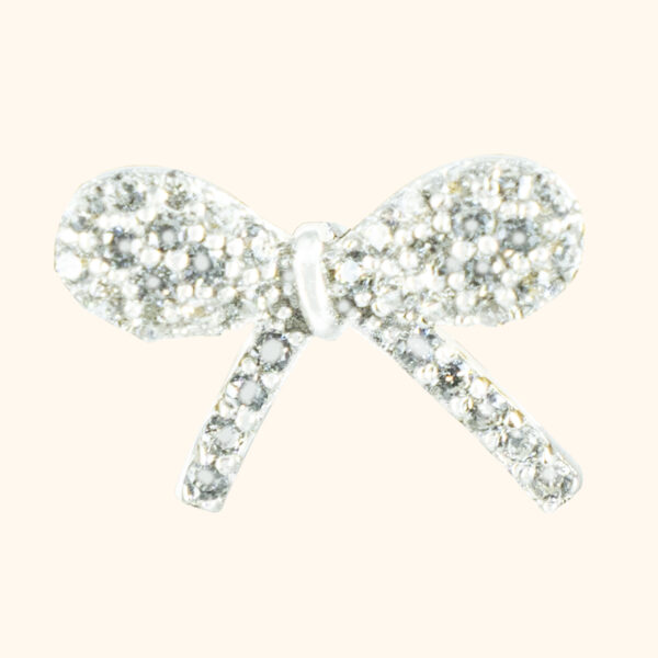 sterling silver bow earrings with cz stones