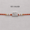 925 Silver Pyara Bhai Rakhi with CZ Stones, Pearl Beads and Red-Orange Thread