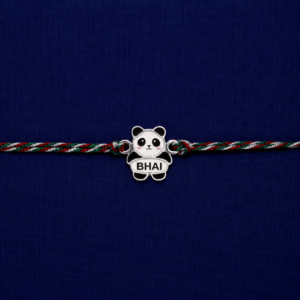 Cute Panda Bhai Rakhi with colourful braided thread for Raksha Bandhan