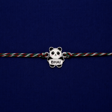 Cute Panda Bhai Rakhi with colourful braided thread for Raksha Bandhan
