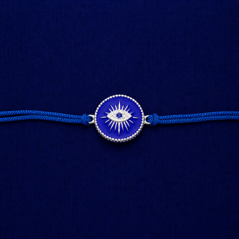 Blue Evil Eye Rakhi with royal blue thread for Raksha Bandhan