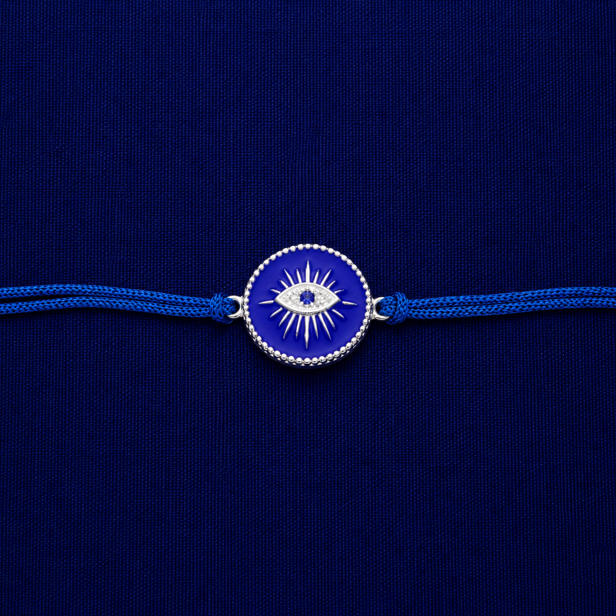Blue Evil Eye Rakhi with royal blue thread for Raksha Bandhan